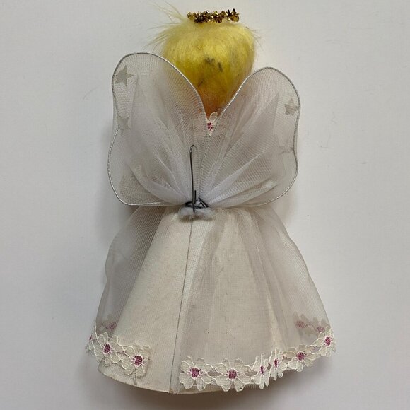 Christmas Angel Tree Topper Cute Blonde 70s Xmas Holiday Decor - Picture 2 of 4